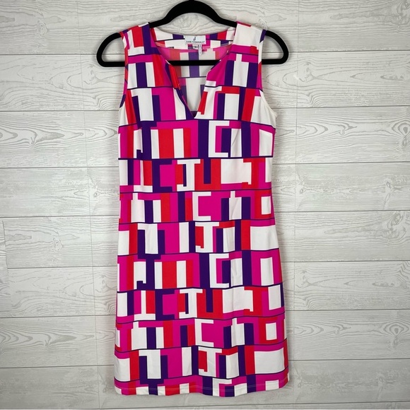 Jude Connally Geometric Print Dress Size Small - Picture 1 of 6